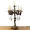 Lampada a candelabro vintage in bronzo con cristalli viola, anni '30, Immagine 2