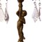 Lampada a candelabro vintage in bronzo con cristalli viola, anni '30, Immagine 5