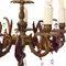 Vintage Bronze Candelabra Lamp with Purple Crystals, 1930s 4