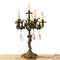 Vintage Bronze Candelabra Lamp with Green Crystals, 1930s 1