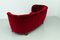 Vintage Danish Art Deco Red Velvet Banana Sofa from Slagelse Møbelværk, 1940s 8