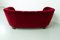 Vintage Danish Art Deco Red Velvet Banana Sofa from Slagelse Møbelværk, 1940s 7