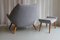 Danish Modern Easy Chair and Stool Model 12 by Kurt Østervig, 2018, Set of 2, Image 8