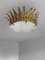 Lámpara de techo Art Déco con hojas doradas atribuido a Maison Bagues, Francia, años 30, Imagen 20