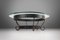 Rustic Round Coffee Table with Wrought Iron Base and Glass Top, France, 1930s 8