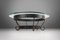 Rustic Round Coffee Table with Wrought Iron Base and Glass Top, France, 1930s, Image 8