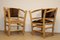 Rustic Armchairs in Wood and Cowhide, 1970s, Set of 2 1