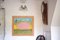 Steve Camps, Grande paesaggio ingenuo con maiale, gracchio e capanna, Acrilico su tavola, inizio XXI secolo, con cornice, Immagine 2