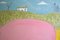Steve Camps, Grande paesaggio ingenuo con maiale, gracchio e capanna, Acrilico su tavola, inizio XXI secolo, con cornice, Immagine 8