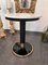 Round Black Coffee Table with Brass Base from Thonet, 1980s 2