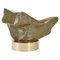 Sculpture Vintage en Marbre Vert Mousse sur Socle en Bronze par Alice Ward, 1960s 1