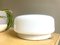 Minimalist White Opaline Glass Pill Flush Mount, Image 1