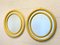 Round Mirrors in Yellow Lacquered Wood, 1970s, Set of 2 1