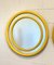 Round Mirrors in Yellow Lacquered Wood, 1970s, Set of 2 9