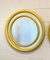 Round Mirrors in Yellow Lacquered Wood, 1970s, Set of 2 8