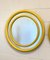 Round Mirrors in Yellow Lacquered Wood, 1970s, Set of 2, Image 8