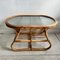 Oval Bamboo, Cane and Glass Table 1