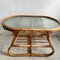 Ovaler Tisch aus Bambus, Rohr und Glas 4