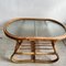 Oval Bamboo, Cane and Glass Table, Image 3