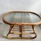 Ovaler Tisch aus Bambus, Rohr und Glas 3