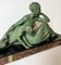 Armand Godard, Dame mit Panther, 1920er, Bronze auf Onyxsockel 2