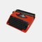 Vintage japanische rote Deluxe 220 Schreibmaschine mit griechischen Schriftzeichen von Brother 4