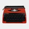 Máquina de escribir japonesa vintage roja deluxe 220 con caracteres griegos de Brother, Imagen 1