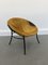 Italian Tan Suede and Black Leather Saucer Chair, Image 8