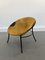 Italian Tan Suede and Black Leather Saucer Chair 6