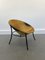 Italian Tan Suede and Black Leather Saucer Chair, Image 2