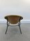 Italian Tan Suede and Black Leather Saucer Chair, Image 4