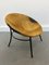 Italian Tan Suede and Black Leather Saucer Chair 7