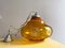 Portuguese Pear-Shaped Amber Glass Hanging Lamp, 1970s 3