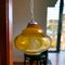 Portuguese Pear-Shaped Amber Glass Hanging Lamp, 1970s 4