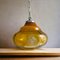 Portuguese Pear-Shaped Amber Glass Hanging Lamp, 1970s 1
