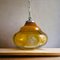 Portuguese Pear-Shaped Amber Glass Hanging Lamp, 1970s, Image 1