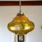 Portuguese Pear-Shaped Amber Glass Hanging Lamp, 1970s 6