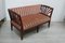 2-Seater Sofa in Walnut with Rose Upholstery 1900s, Image 3