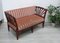 2-Seater Sofa in Walnut with Rose Upholstery 1900s, Image 2