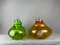 Lámparas colgantes portuguesas de vidrio verde y ámbar, años 70. Juego de 2, Imagen 2