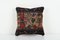 Turkish Oushak Cushion Cover in Dark Brown Wool 1