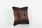 Turkish Oushak Cushion Cover in Dark Brown Wool 3