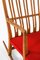 Rocking Chair in Oak with Wool Fabric by Hans Wegner, 1950s, Image 6