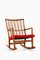 Rocking Chair in Oak with Wool Fabric by Hans Wegner, 1950s, Image 2