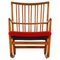 Rocking Chair in Oak with Wool Fabric by Hans Wegner, 1950s 1