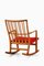Rocking Chair en Chêne avec Tissu en Laine par Hans Wegner, 1950s 3