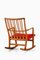 Rocking Chair in Oak with Wool Fabric by Hans Wegner, 1950s, Image 3