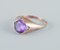 Danish Goldsmith 14 Karat Gold Ring with Light Violet Semi-Precious Gemstone, 1930s 2