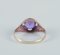 Bague Orfèvre en Or 14 Carats avec Pierre Semi-Précieuse Violet Clair, Danemark, 1930s 6