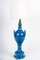 Tischlampen aus blau glasiertem Steingut von Pol Chambost (1906-1983), 2er Set 5